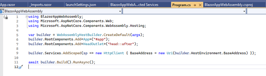 Project Structure Of Blazor WebAssembly Project In ASP.NET Core 7.0